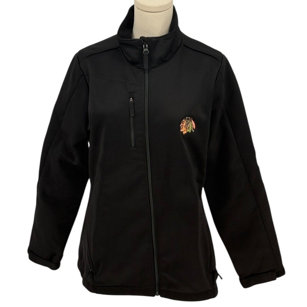 Antigua Chicago Blackhawks Lightweight Cold Weather Resistant Softshell Jacket L